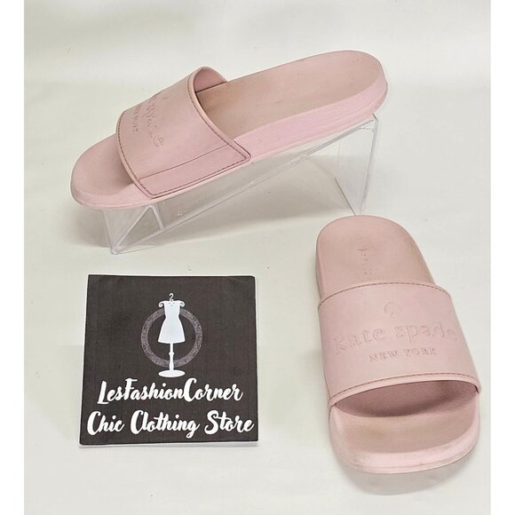 Kate Spade Women's Muted Pink Rubber Slide-On Sunny Sandals Size 5 2063 - Picture 1 of 16